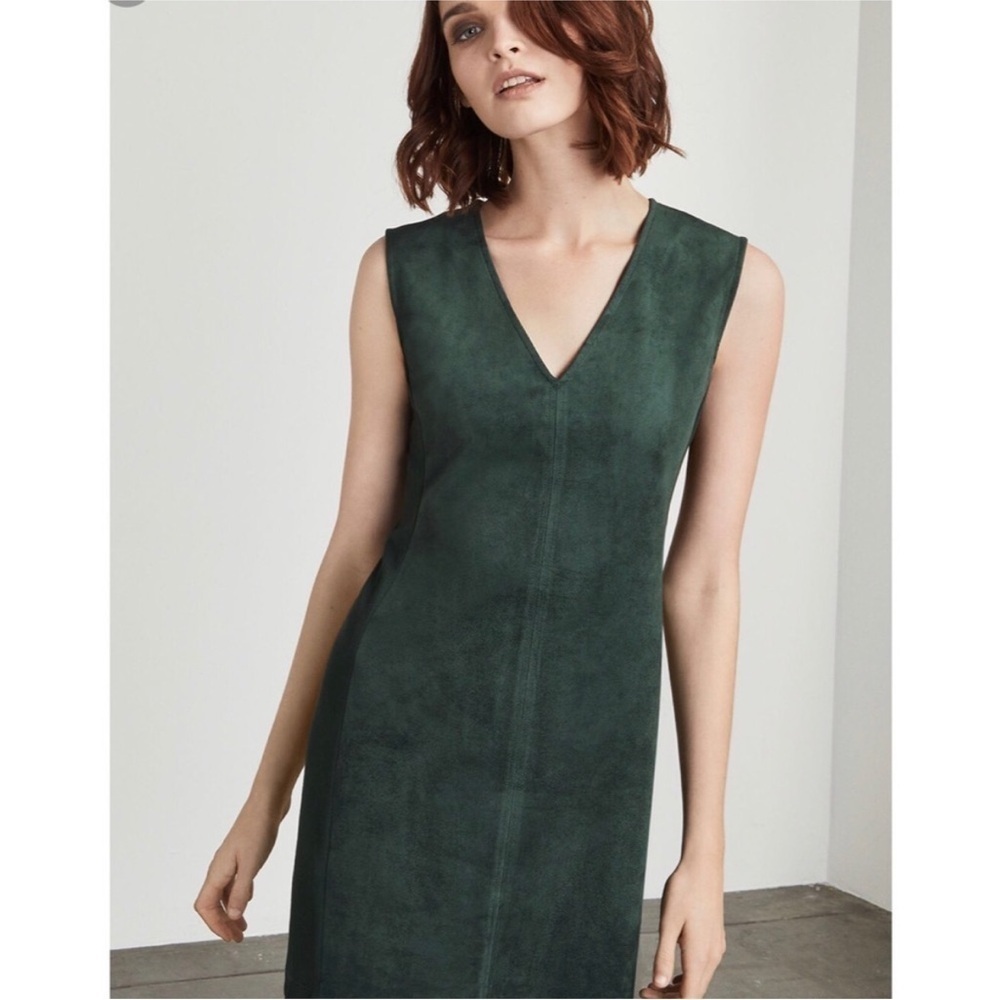 BCBGMAXAZRIA Malina Faux Suede Dress - Alpine Green - XXS - NWT